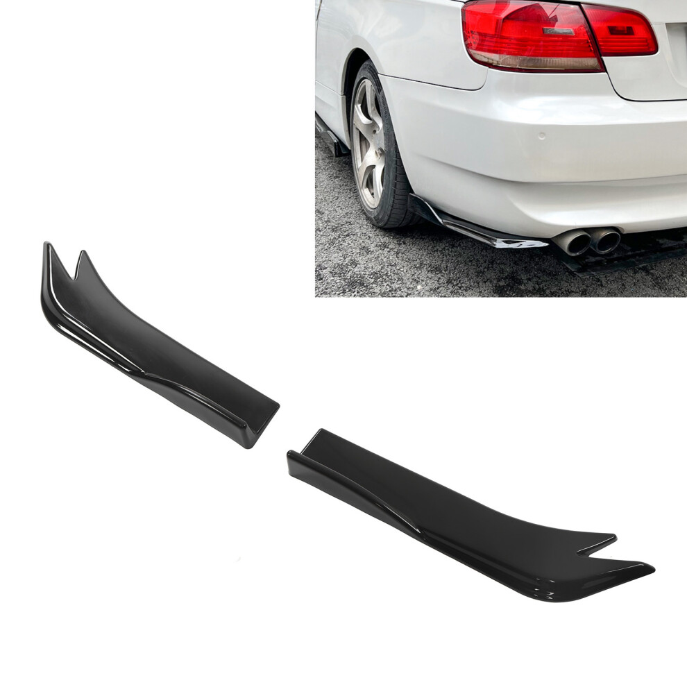 2Pcs Rear Bumper Corner Lip 45Cm Glossy For 1 Series E90 E91 Black 4651352230353