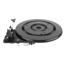 Black Plastic Belt Drive Record Player Turntable for Instruments