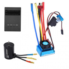 120A Brushless Motor and ESC Program Card Combo for 1/10 RC Cars (3650 3100Kv)
