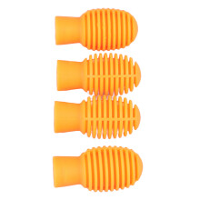 4 Stück Silikon-Stick-Dämpfer, geräuschlos, orange, für Schlaginstrumente