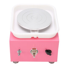 Mini Pink Electric Pottery Wheel 0-2000 RPM for DIY Clay Craft