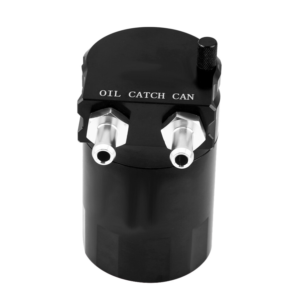 Oil Catch Can Kit Breather Baffled Reservoir Tank 300Ml Aluminum Hose Universal Black 5001352232281