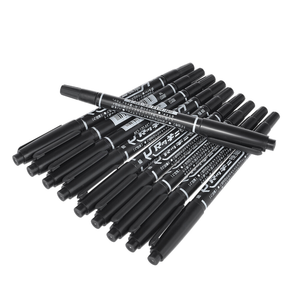 10Pcs Double-Headed Tattoo Skin Marker Pen, Non-Toxic, 14cm