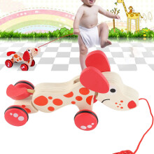 Cute Wooden Hound Dog: Pull Along Toy for Toddlers' Balance and Fun