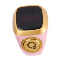 Intelligenter Zähler-Ring mit 0,49-Zoll-OLED-Display, 20 mm CNC-Button, Pink