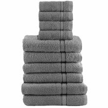 (Silver) Bale Set Of 10 Luxury 100% Royal Egyptian Cotton Terry Towel Pure Soft Towels Bathroom Face Hand Bath Towels Hotel Quality Absorbent Sheet I