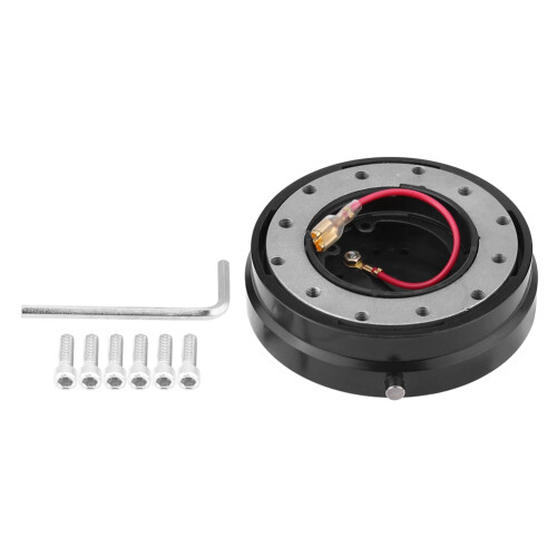 Universal Aluminum Steering Wheel Quick Release Hub Adapter Black 9.5cm 1