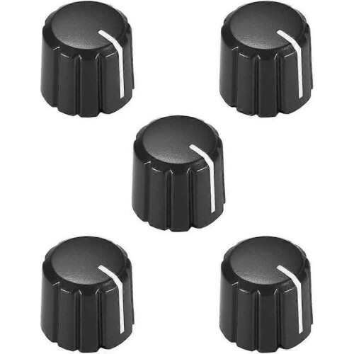 5 Pcs 6mm Potentiometer Control Knobs for Electric Guitar Acrylic Volume Tone Knobs Black