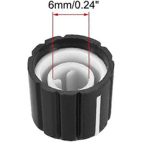 5 Pcs 6mm Potentiometer Control Knobs for Electric Guitar Acrylic Volume Tone Knobs Black 1