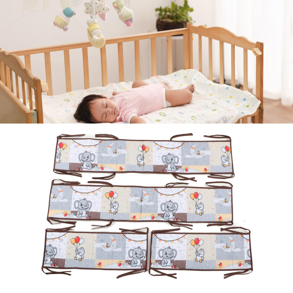 Breathable Crash-Proof Crib Side Bumper Pad for Boys & Girls, 3-inch Wrap