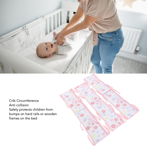 Soft Wrap Crib Protector Pad for Boys & Girls with Secure Straps 2