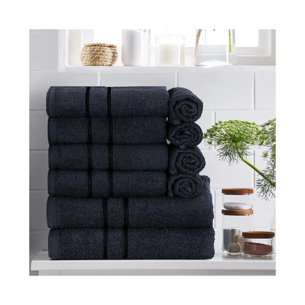 (BLACK) 10-Piece Quick Dry Cotton Towel Bale Set - Soft and Absorbent, Perfect for Home, Gym, and Hotel Use - 450 GSM - Available in 12 Stylish-image-OPC-PKYNXTP-NEW