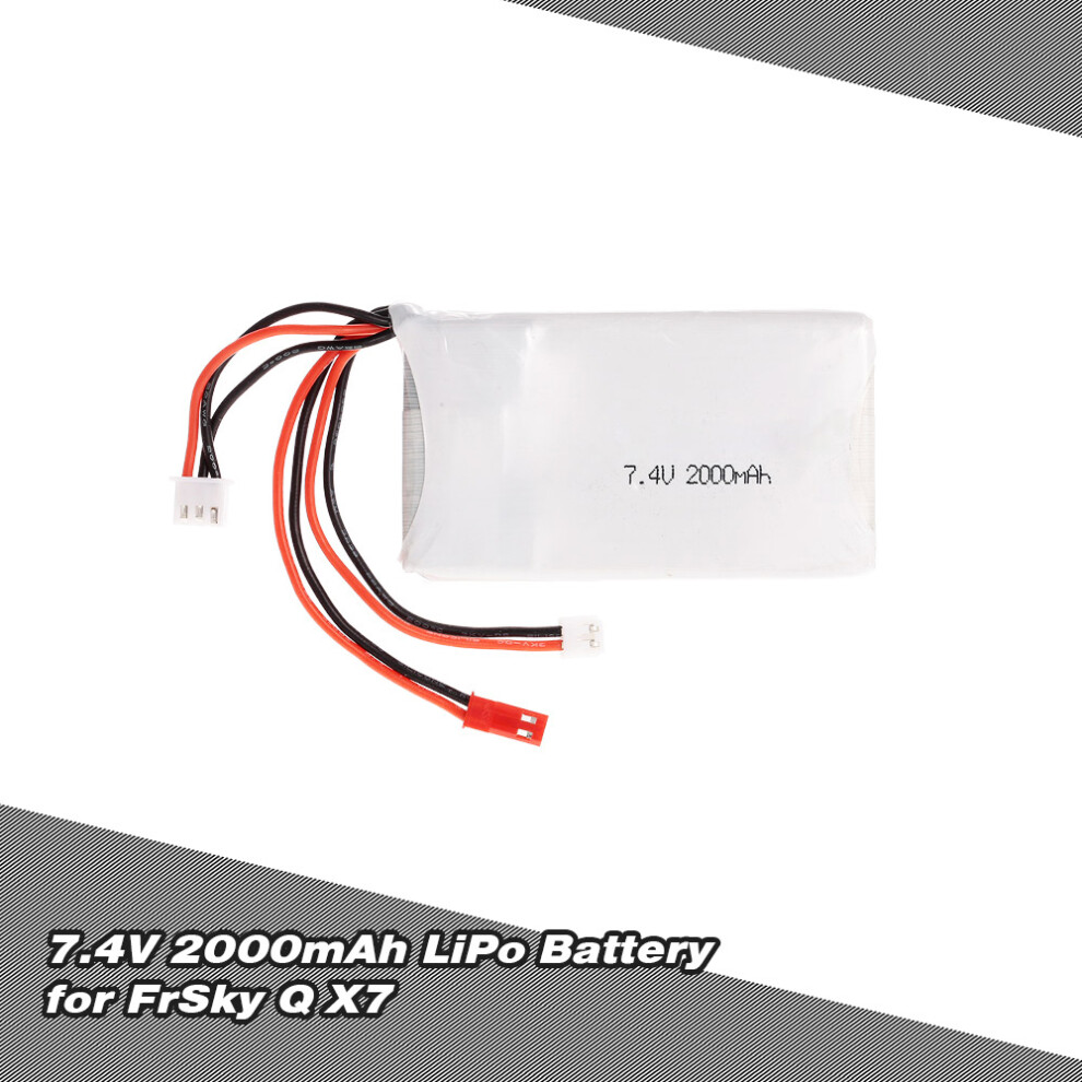 2S 7.4V 2000Mah Lipo Battery For Rc Transmitters, Compact 74X43x12mm 9301352234213