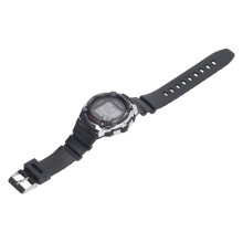 Elektronik-Sportuhr wasserdichtes Gummiband großes Display Silber