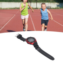 Luminous Waterproof Electronic Sports Watch with Large Screen Red Rubber Strap