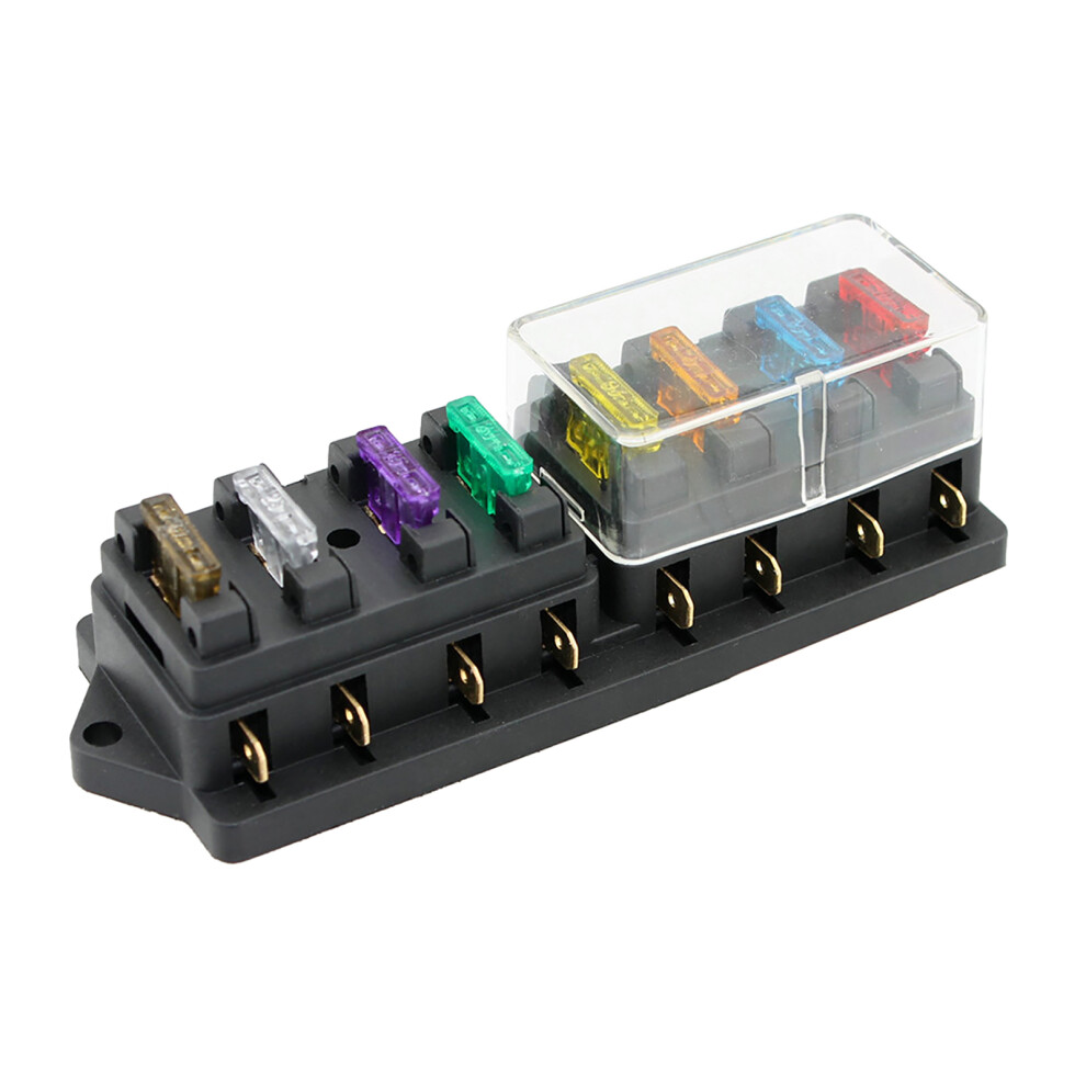 8 Way Fuse Block With 8 Standard Fuses For Vehicle Car Truck Boat 12V/24V/32V 3711352235039