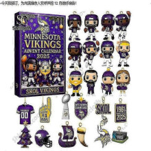 Minnesota Vikings Christmas Advent Calendar Blind Box with Acrylic Ornaments
