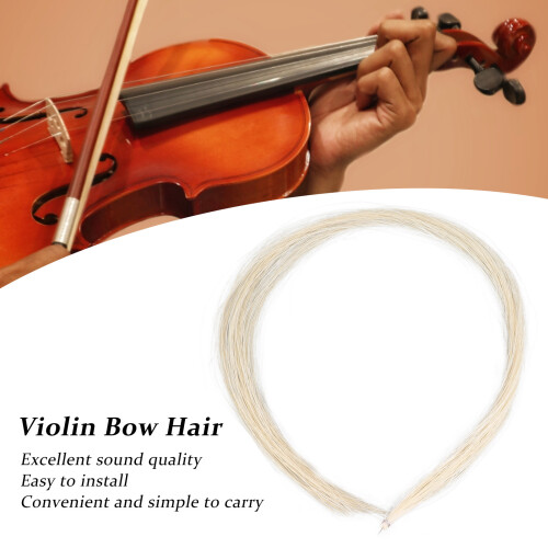 Professional White Violin Bow Hair Replacement 1/8 Size Musical Accessory 2
