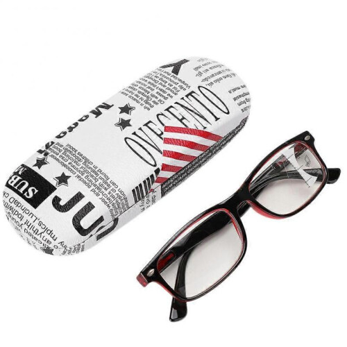 Multifocal Reading Glasses +2.5 Blue Light Blocking Retro Style Presbyopic Eyewear for Visual Fatigue Relief Red Frame 2