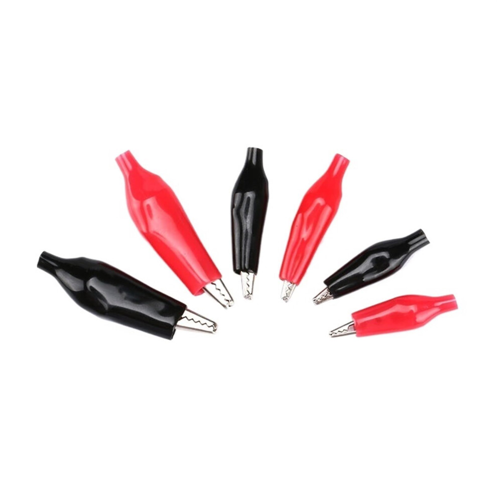 Metal Alligator Clip 28Mm 35Mm 45Mm Crocodile Electrical Clamp Testing Probe Meter Black Red With Plastic Boot 10 Pcs 9084446306323