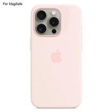 (Light Pink) For iPhone 15 Pro Max Case Compatible with MagSafe Liquid Silicone Phone Back Cover (Induction Popover)