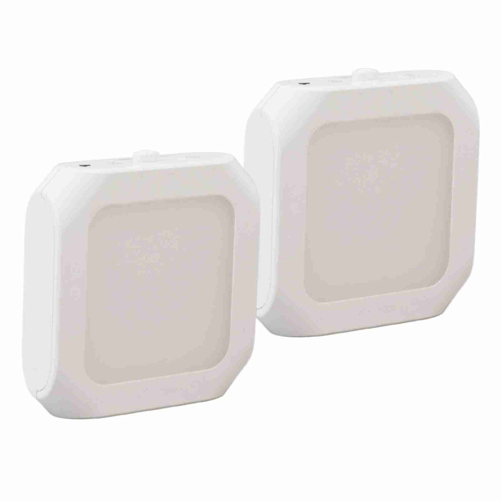 2Pcs Plug-in Dimmable LED Night Light with Dusk to Dawn Sensor, Warm Light