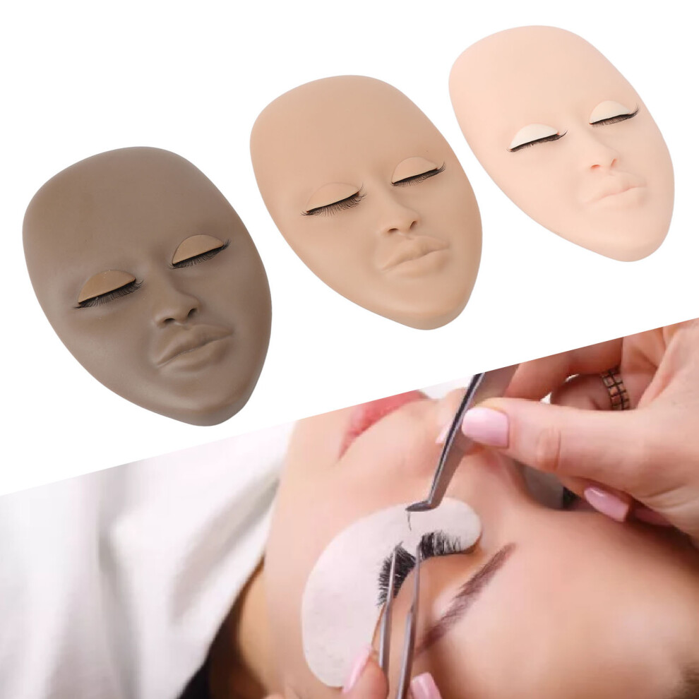 3pcs Realistic Lash Mannequin Heads 16x10.4cm, Reusable