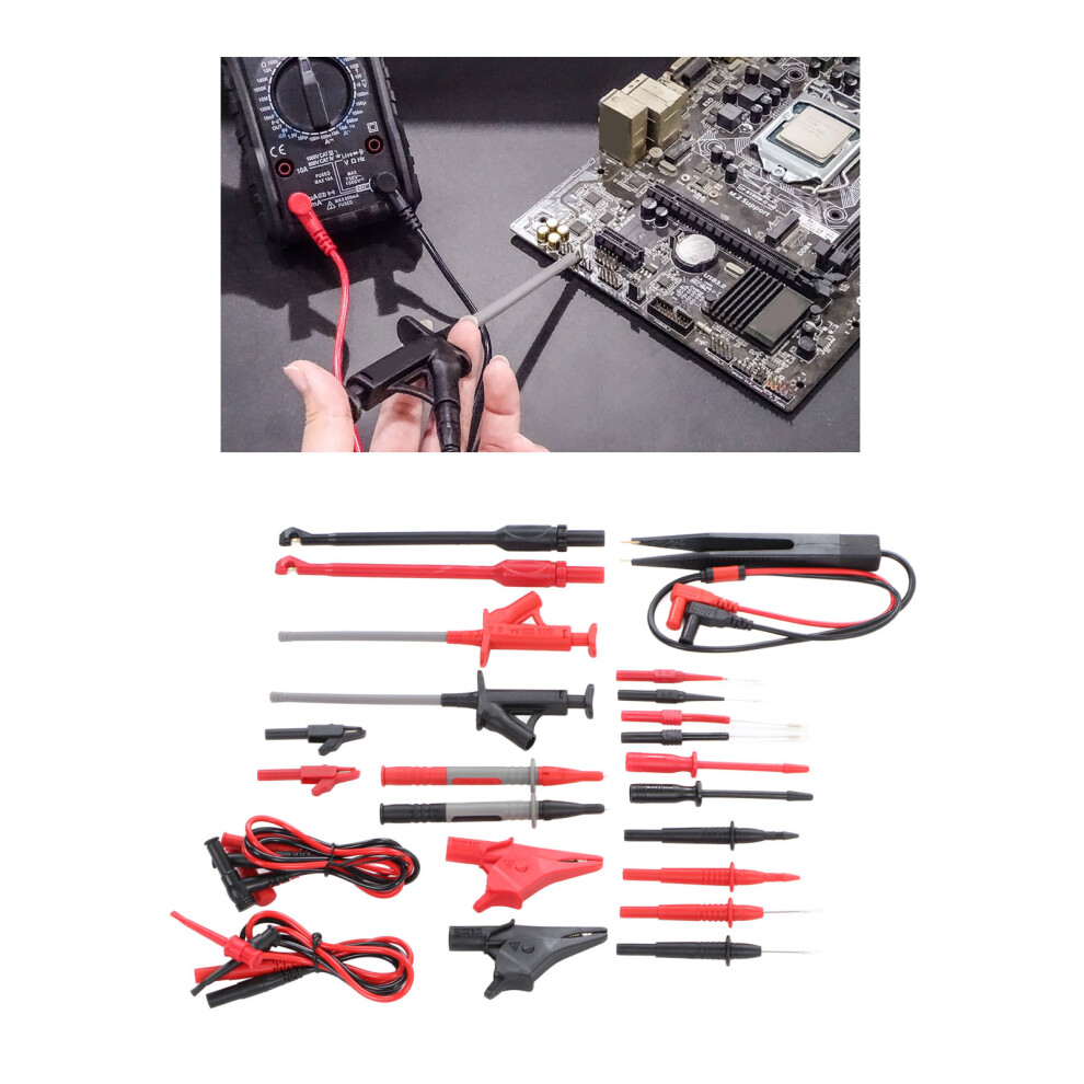 25Pcs Multimeter Test Cable Kit Cat Iii 1000V Probe Line Crocodile Clips 8011352238586