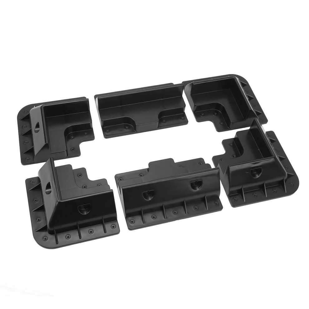 6Pcs Uv-Resistant Abs Solar Panel Roof Corner Brackets For Rvs, Boats, Black 9481352238760