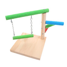 Parrot Perch Stand Wooden Bird Cage Perch Parrot Training Stand For Budgies Finches Lovebirds Pigeons Swing