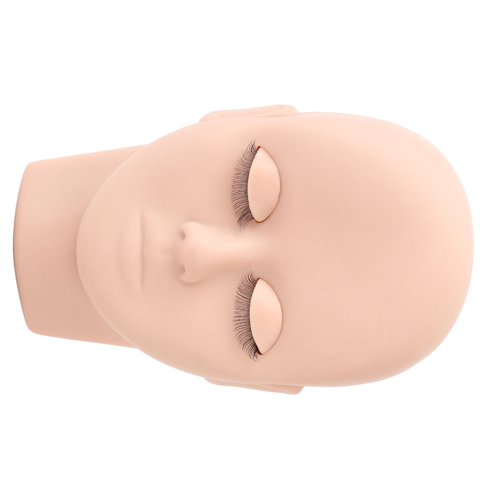 Pink Eyelash Mannequin Head with Double Layer for Lash Practice & Display