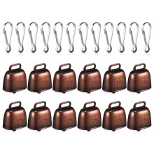 12 Pcs Farm Animal Loud Bronze Bell Grazing Cow Bells Pet Ringer Gold