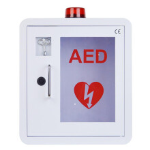 Wall Mounted AED Cabinet Alarm System Industrial Steel Enclosure With PVC Transparent Window Fits All AED Defibrillators