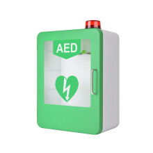 AED Defibrillator Storage Cabinet Wall Mounted, Alarm Box With Alarm System, Double Switch, Adjustable Partition, Fits AED Models