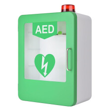 AED Defibrillator Storage Cabinet Wall-Mounted Alarm Box With Key For Home, Office, Nursing, Bus Fits Most AED Models