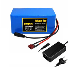 60V 30Ah E-Bike Lithium Ion Battery Pack 16S2P With Built-In BMS Protection For 0-800W Motors 67.2V 2A Charger XT90
