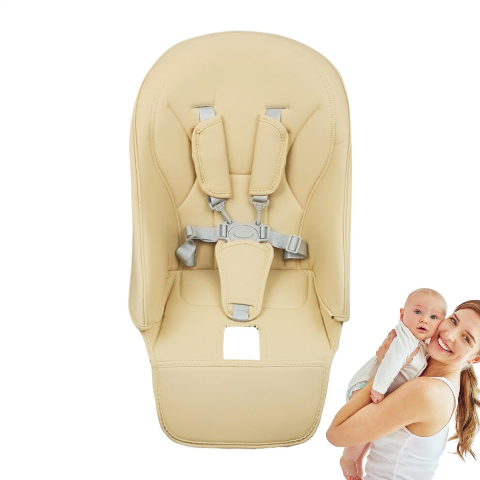 High Chair Cover Replacement PU Leather Cushion For Baby Feeding Seats Beige Yellow Dining Chair Accessories