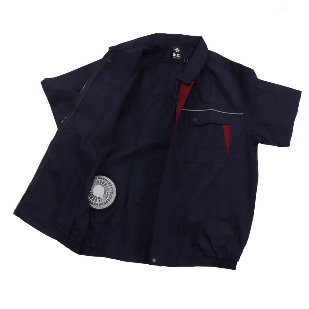 Xxxl Navy Blue & Red Cooling Vest With Detachable Fans Usb Powered 6951352243253