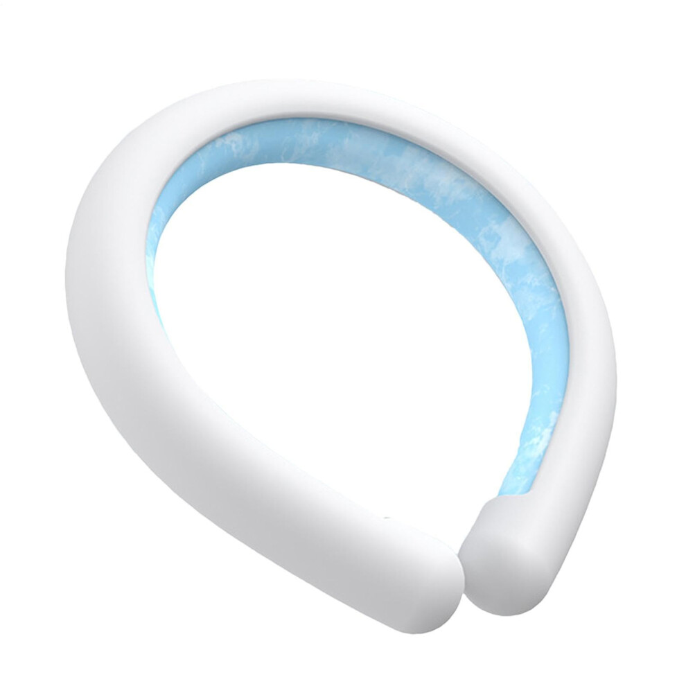 White Neck Cooling Tube Reusable Wearable Neck Wrap Hands-Free Cooler Ice Ring Heatstroke Prevention For Outdoor Sports