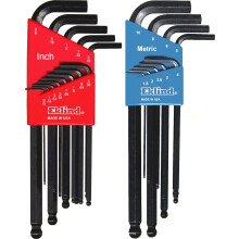 Eklind 13222 Kogel-inbussleutel met L-sleutel, inbussleutel, combinatie - inch / mm (2 sets van 22 stuks) Set van 22 stuks