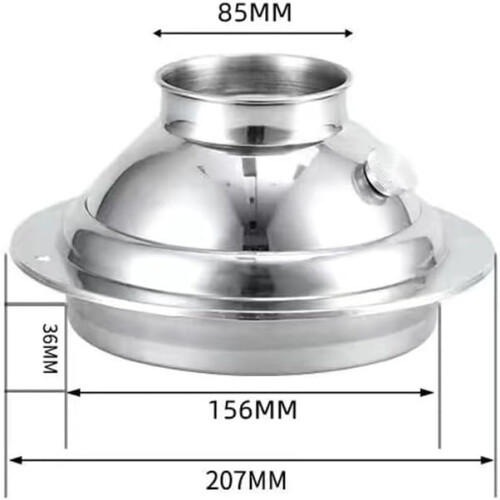 Kitchen Ventilation Outlet Spherical Design Adjustable Exhaust Hood Model 160# Efficient Airflow 1
