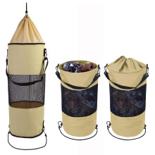 Boat Trash Container Large Capacity Cruise Ship Breathable Storage Mesh Bag For Boat Kayaking Khaki