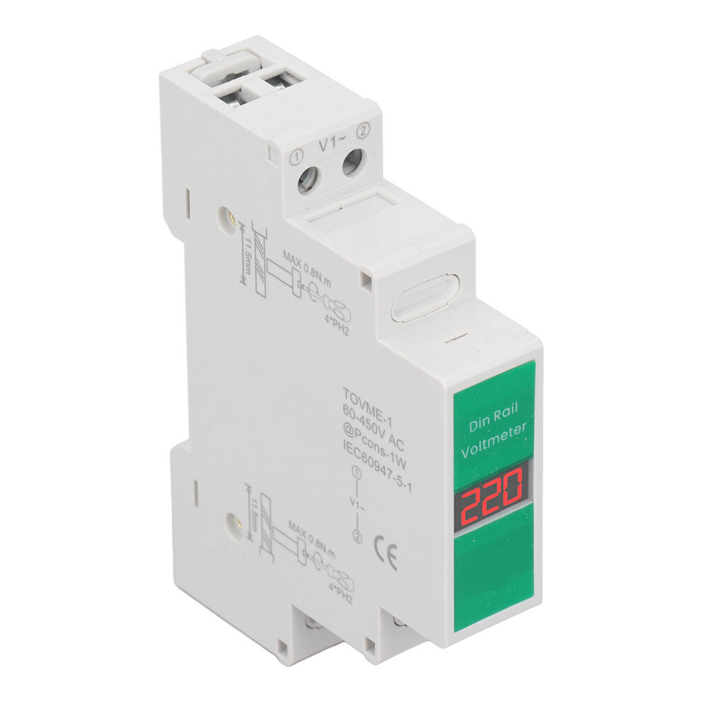 Tongou Ac Voltmeter Digital Lcd 1 Phase Din Rail 60Â450V Voltage Tester 3461352244165