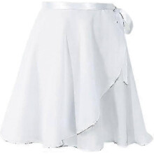 (xl, white) Girls Chiffon Wrap Skirt Ballet Skirt Sheer Dance Skirt