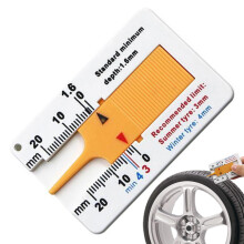 Tire Tread Depth Gauge 0-20mm Vernier Caliper Compact Tire Tester Yellow For Motorcycles Caravans Trailers