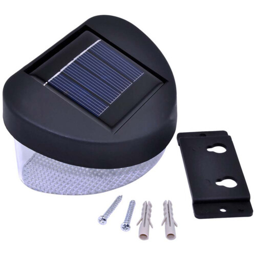 4Stk. Solar Zaunleuchte Außen 2 LED Weiß 1