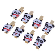 8Stk Holz Panda Büroklammern Für Diy Foto Zubehör