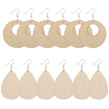 300 Teile Ohrring Bastelset Holz Anhänger Charms Für Diy Handwerk