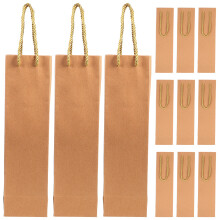 12 Stk Kraftpapier Weinflaschentasche Mit – 9,5X9X35 Cm (Gelb)