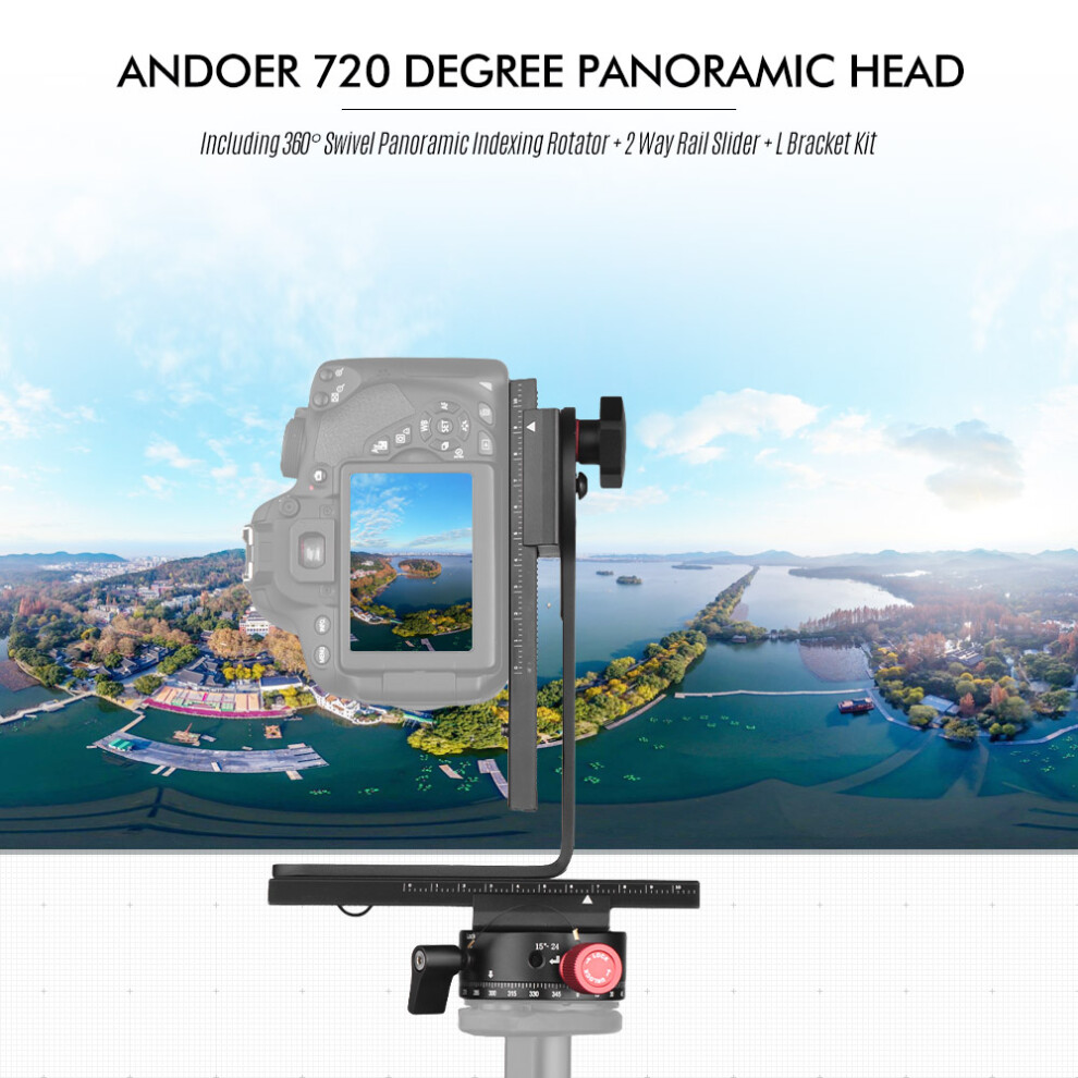 720 Panoramic Head With Slider & L Bracket For Dslr Cameras, Max 3Kg 9321352245620